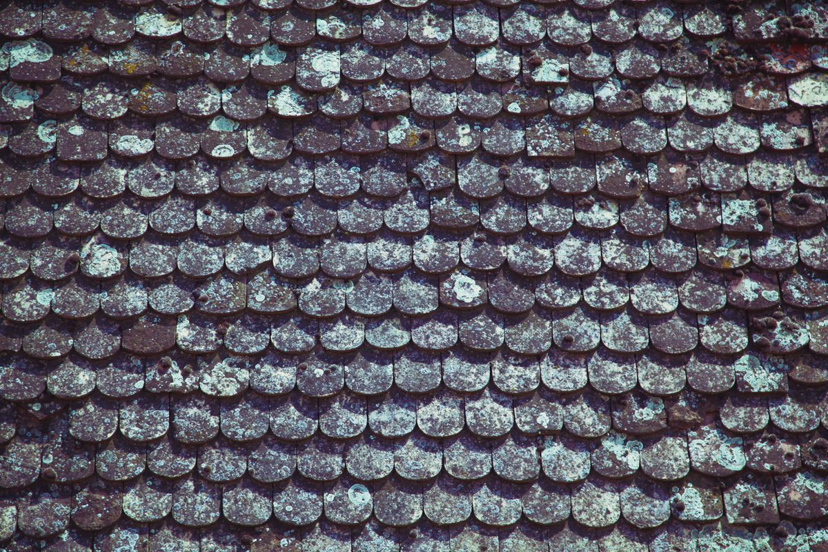 Weathered roof before repair